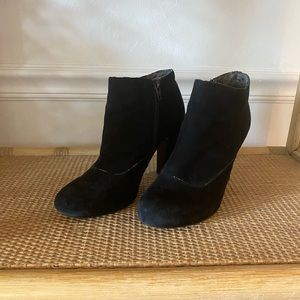 Black Suede Nine West Heeled Booties